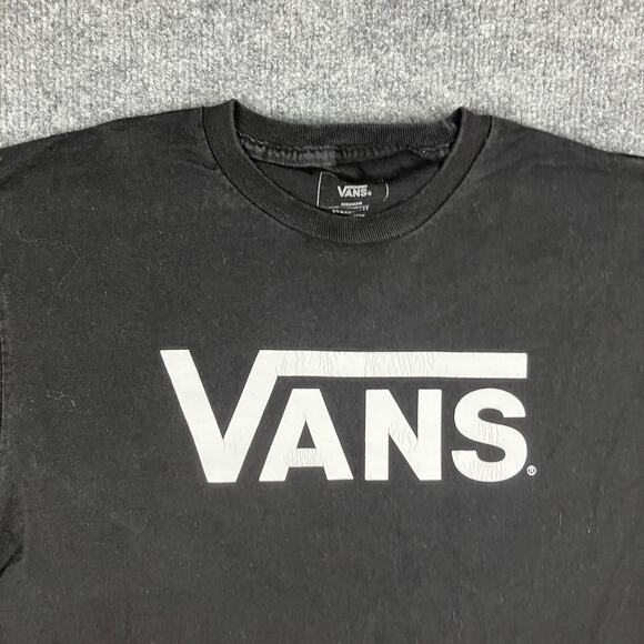 Vans T-Shirt Mens Medium Black Classic Fit Logo Graphic Casual Skate Tee - Picture 3 of 8